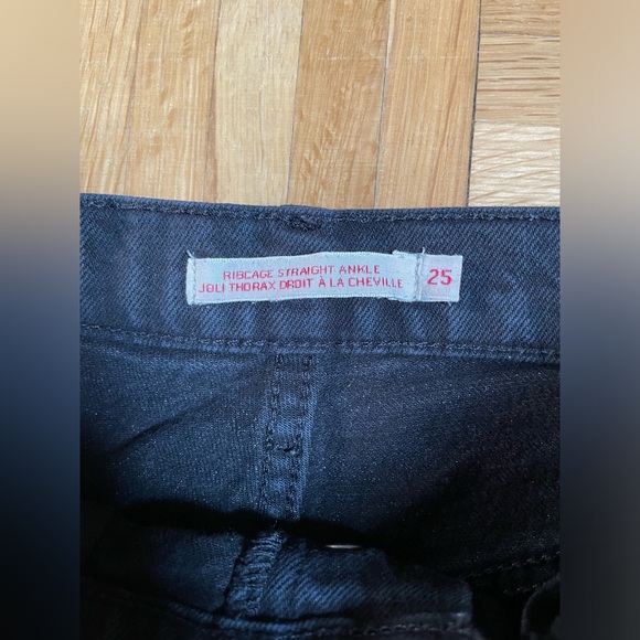Levi's straight leg black jeans 25 - Picture 2 of 4